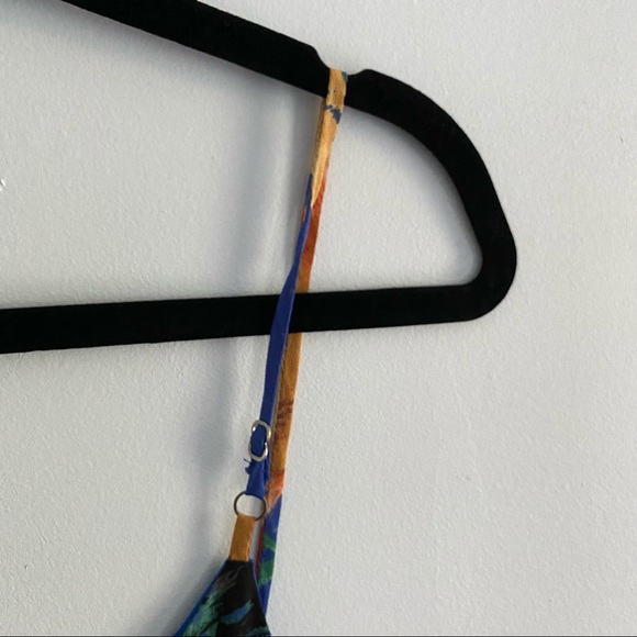 Lulus Blue Floral V Neck Mini Dress XS - Picture 4 of 9